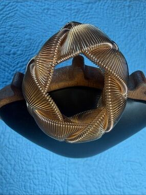 Plunder Braided Coil Bracelet in Warm Gold